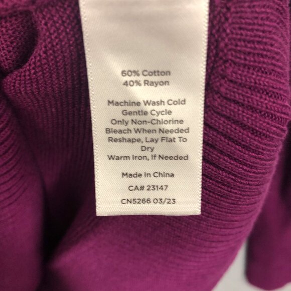 Talbots Petite Purple Button Down Cardigan Knit Size Medium - Picture 4 of 5